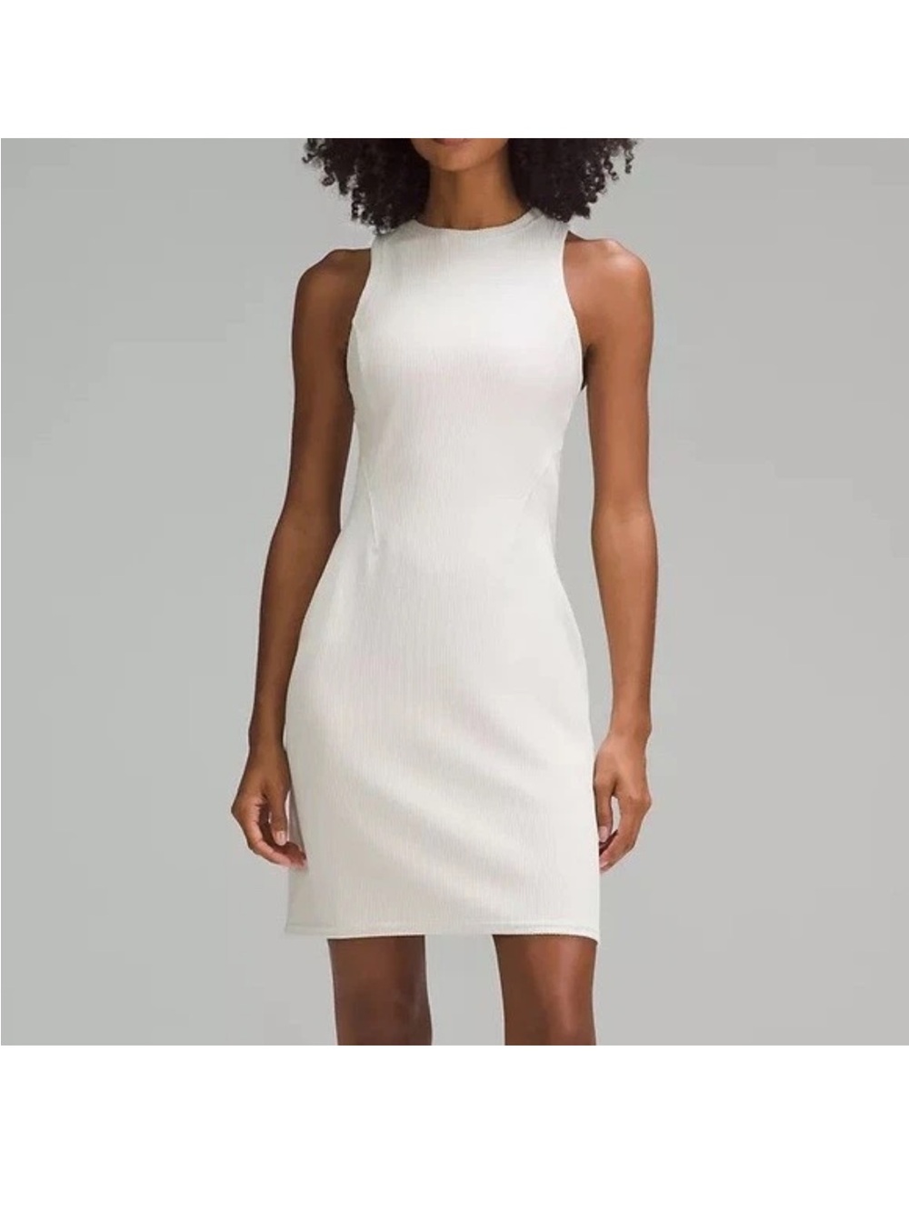 lululemon athletica White Sleeveless Ribbed Mini Dress